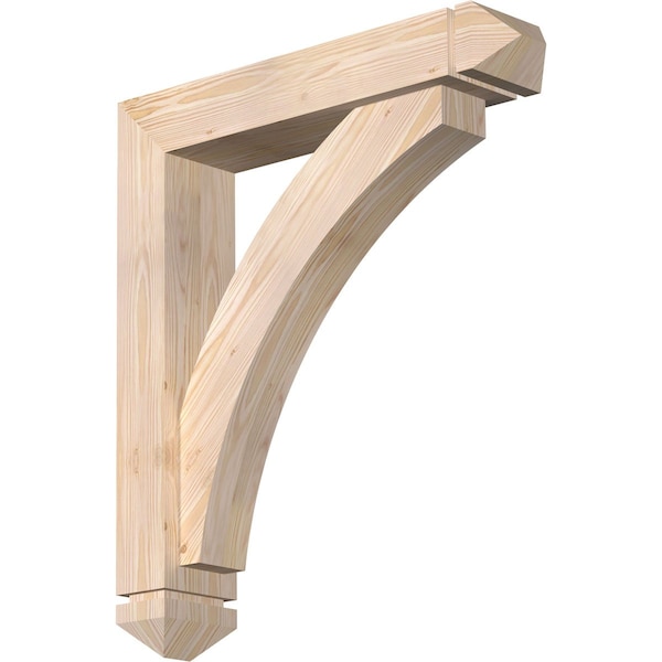 Ekena Millwork Thorton Arts and Crafts Smooth Bracket w/ Offset Brace, Douglas Fir, 5 1/2"W x 26"D x 30"H BKT0604X26X30THR03SDF - main